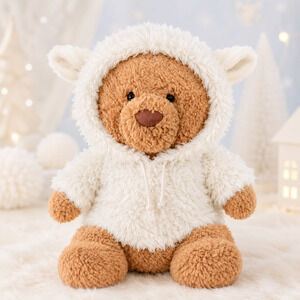 Large Bartholomew Bear & 16" Plush Clothes Outfit - White Sheep Sweatshirt